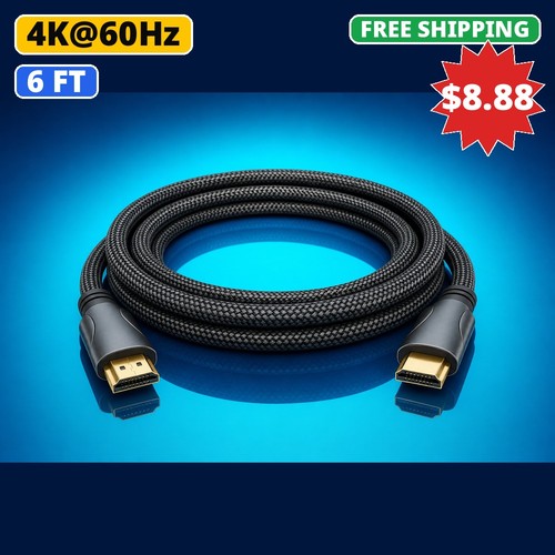 Hdmi cable 6ft - braided, high